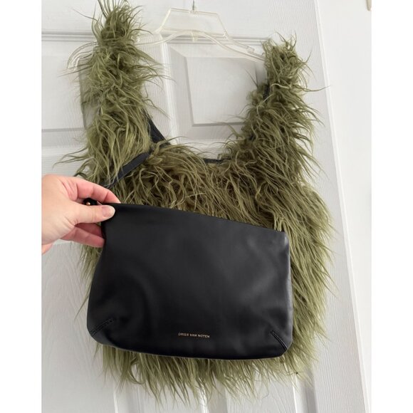 Dries Van Noten Fuzzy Tote Bag in Green - Picture 5 of 16